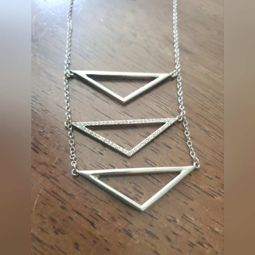 3/$15 Charming Charlie CZ & Silver Necklace